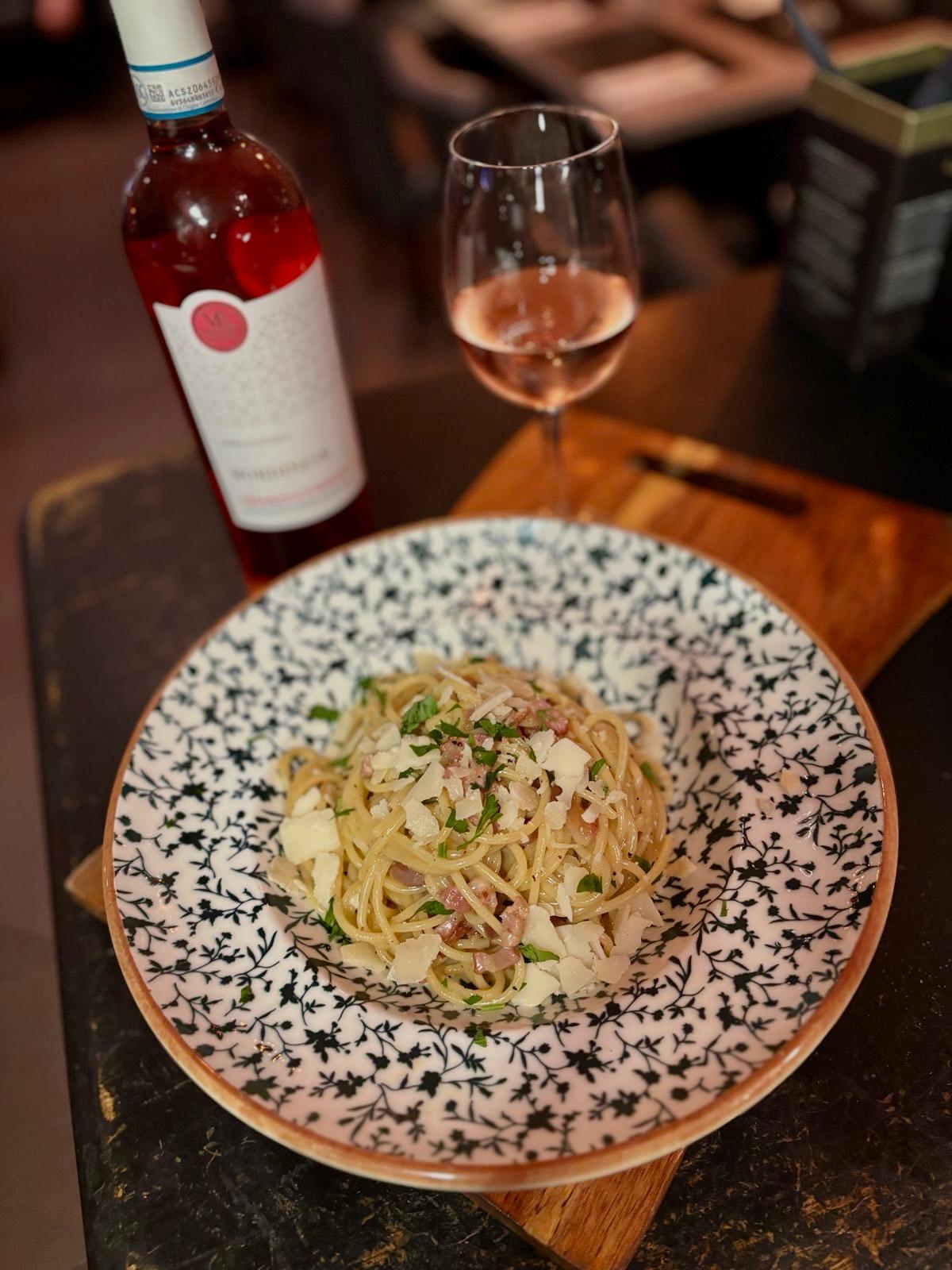 Italian pasta with wine